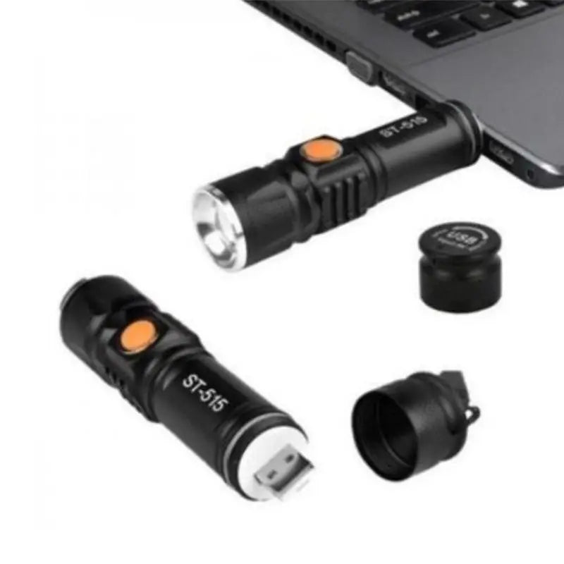 Lanterna Tática Mini 515 LED Recarregável por USB: Compacta, Potente e Confiável!