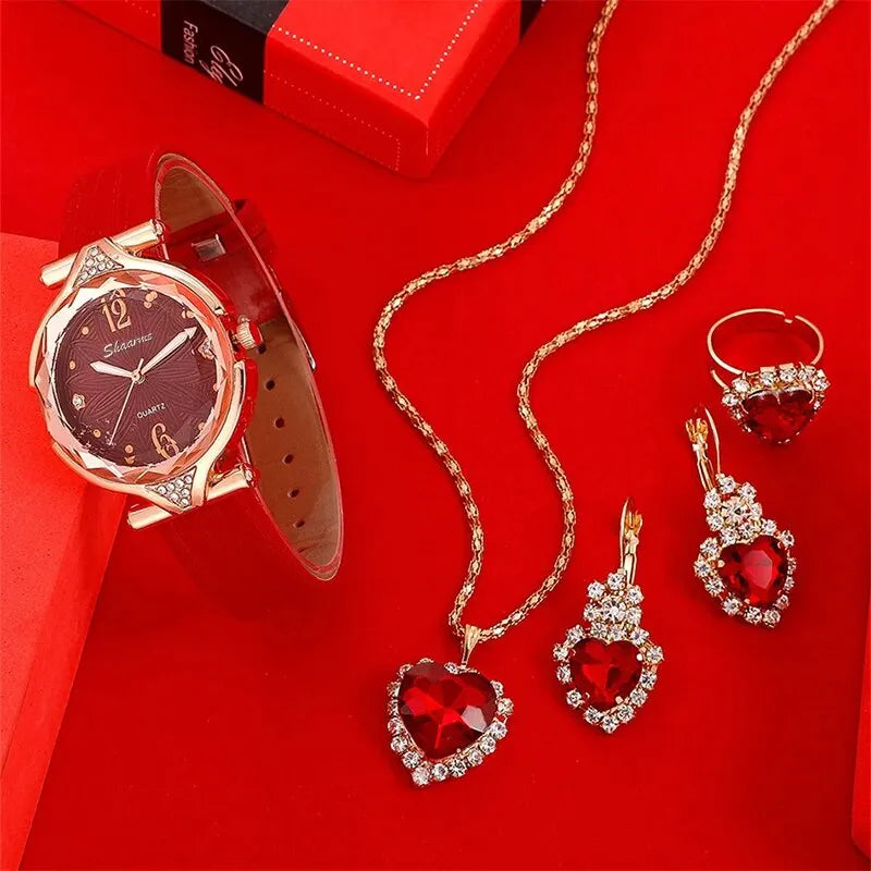 Conjunto de Relógios Femininos com Pulseira de Couro: Elegância e Estilo em Cada Peça