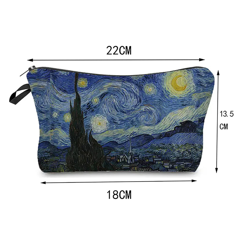 Bolsa de Viagem Portátil com Estampa de Noite Estrelada de Van Gogh - Organização Encantadora para seus Cosméticos em Viagens!