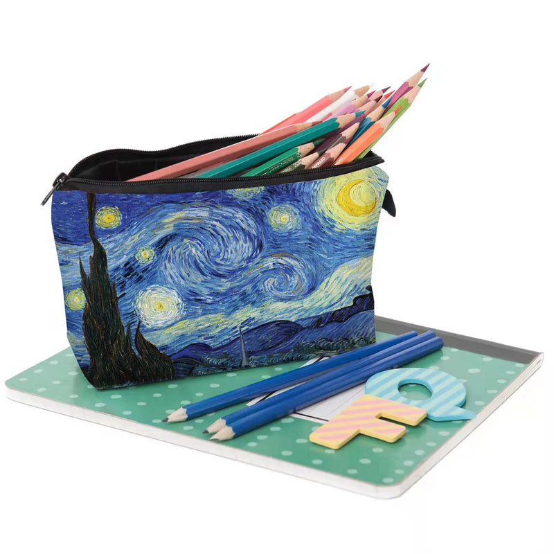 Bolsa de Viagem Portátil com Estampa de Noite Estrelada de Van Gogh - Organização Encantadora para seus Cosméticos em Viagens!