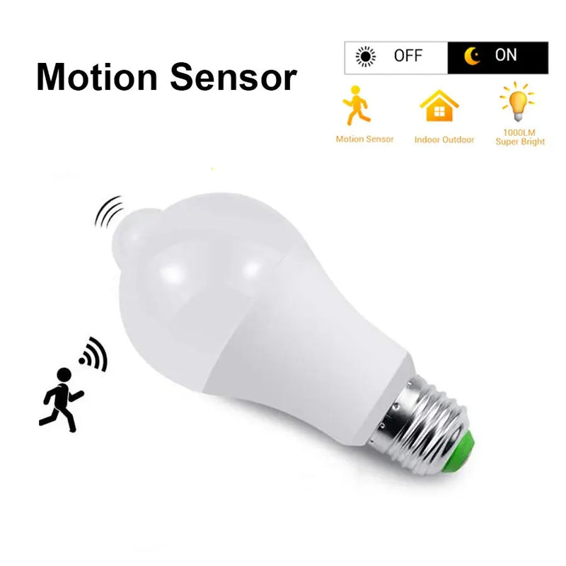 Lâmpada LED E27 com Sensor de Movimento PIR - Iluminação Conveniente e Eficiente!