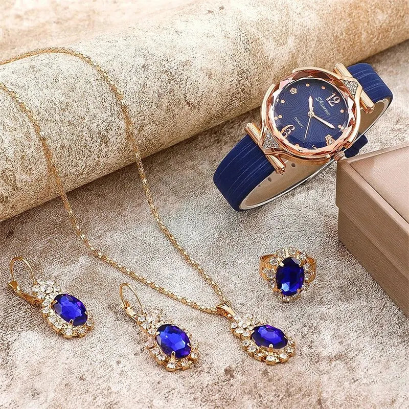 Conjunto de Relógios Femininos com Pulseira de Couro: Elegância e Estilo em Cada Peça