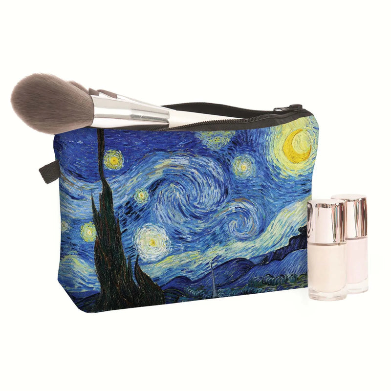 Bolsa de Viagem Portátil com Estampa de Noite Estrelada de Van Gogh - Organização Encantadora para seus Cosméticos em Viagens!