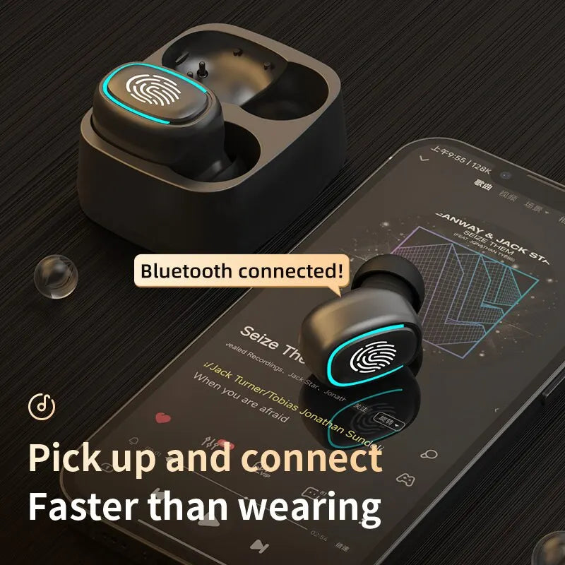 Auricular sem Fio Bluetooth com Controle por Toque, Mini e de Alta Qualidade - Desfrute de Som de Alta Definição com Conforto e Conveniência!