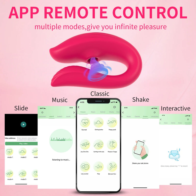 Vibrador Bluetooth Wearable para Sucção do Clitóris - Experimente o Prazer Personalizado em suas Mãos!